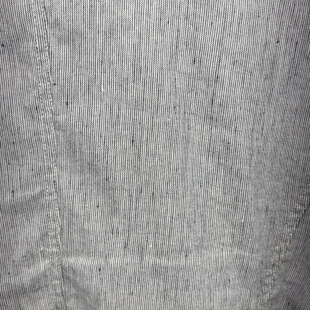 Chico's Blue & White Micro Pinstripe Linen Blend Open Jacket Size L Chico's 2 - Picture 8 of 9